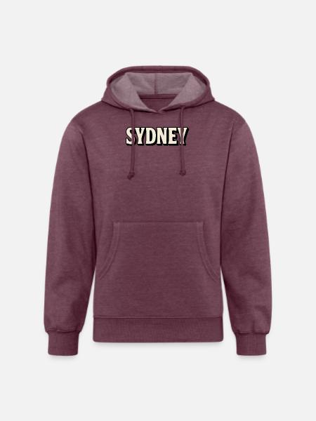 Sydney Retro Bold Lettering - Unisex Organic Hoodie - heather burgundy