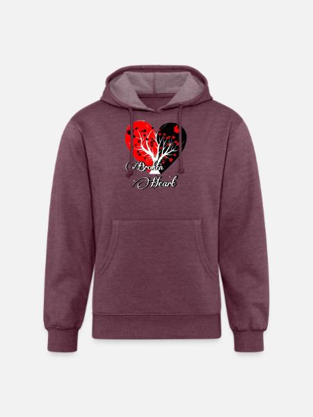 Broken heart - Unisex Organic Hoodie - heather burgundy