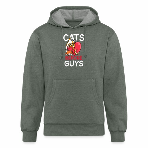 two cats before guys heart anti valentines day - Unisex Organic Hoodie