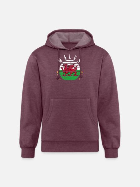 Wales Wales Wales - Unisex Organic Hoodie - heather burgundy