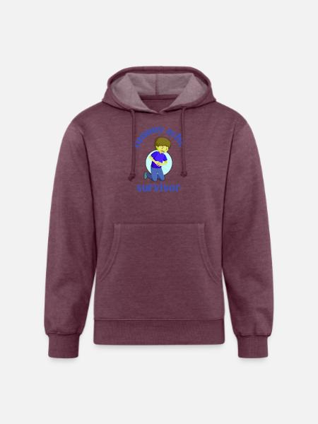 Tummy Ache Survivor - Unisex Organic Hoodie - heather burgundy