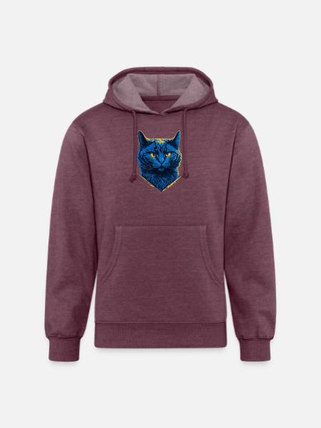 British Blue cat - Unisex Organic Hoodie - heather burgundy