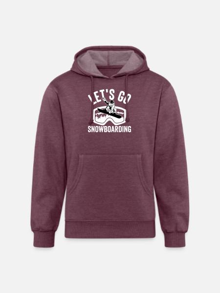 Let´s go Snowboarding - Unisex Organic Hoodie - heather burgundy