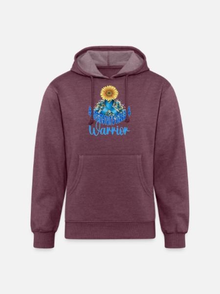 Huntington's disease awareness sunflower - Unisex Organic Hoodie - heather burgundy