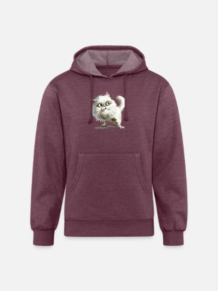 Funny Cat - Unisex Organic Hoodie - heather burgundy