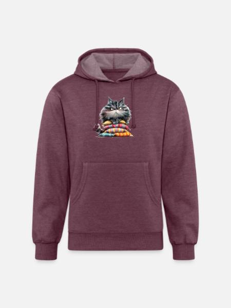 Funny Cat - Unisex Organic Hoodie - heather burgundy