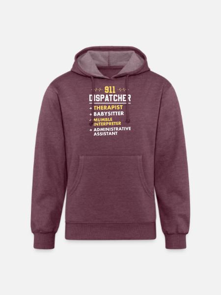 911 Dispatcher Humor - Unisex Organic Hoodie - heather burgundy