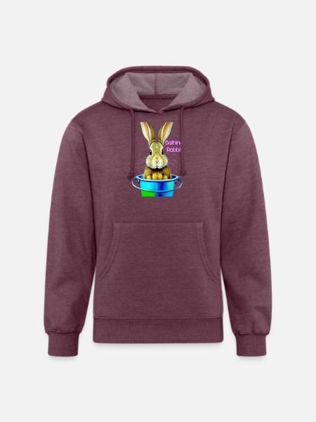 Rabbit in bucket - Unisex Organic Hoodie - heather burgundy
