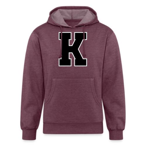 Varsity Letter K Collegiate Font Design - Unisex Organic Hoodie
