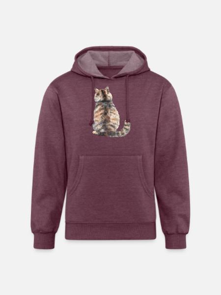 Funny Cat - Unisex Organic Hoodie - heather burgundy