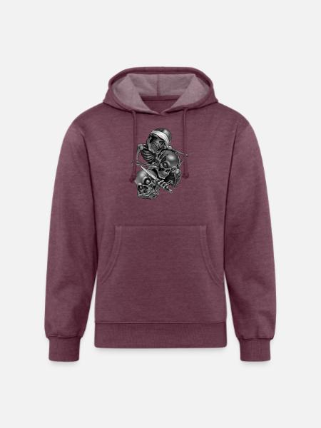 So No.Speak No.Hear No - Unisex Organic Hoodie - heather burgundy
