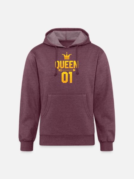 King Queen 01 - Unisex Organic Hoodie - heather burgundy