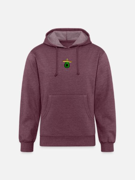 Mexican avocado with sombrero - Unisex Organic Hoodie - heather burgundy