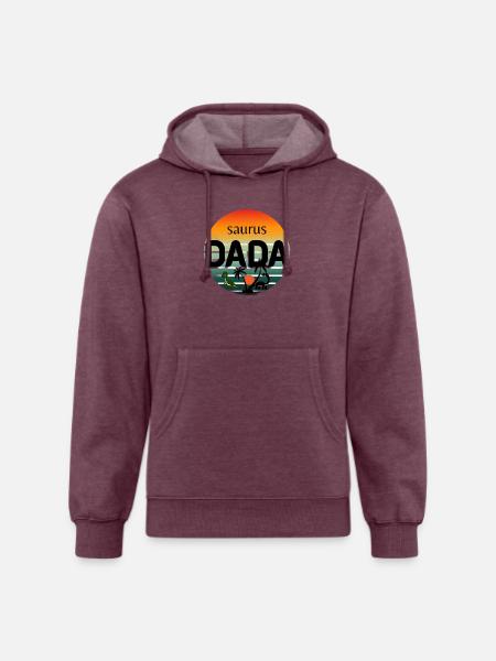 Prehistoric Dinosaur Sunset Design - Unisex Organic Hoodie - heather burgundy
