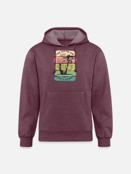 Kite Surf - Unisex Organic Hoodie - heather burgundy