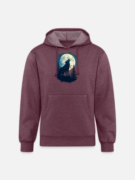 Wolf - Unisex Organic Hoodie - heather burgundy