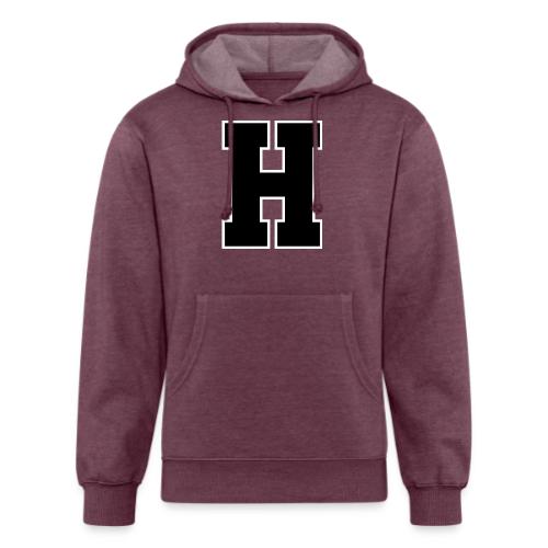 Varsity Letter H Athletic Font Design - Unisex Organic Hoodie