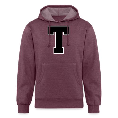 Varsity Letter T Athletic Font Design - Unisex Organic Hoodie