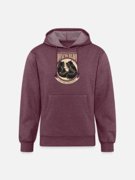 Boxing Hero - i am the greatest - Unisex Organic Hoodie - heather burgundy