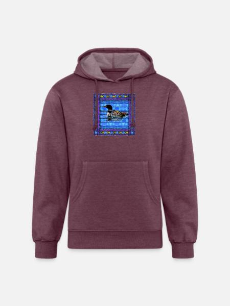 LOON QUILT - Unisex Organic Hoodie - heather burgundy