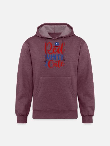 Red White And Cute - Unisex Organic Hoodie - heather burgundy