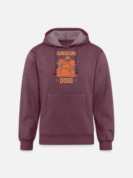 Dungeons And Dogs - Unisex Organic Hoodie - heather burgundy