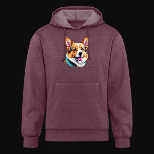 Corgi With a splash of blue - Unisex Organic Hoodie
