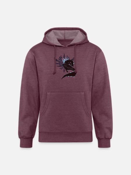 Abyssal Lagiacrus - Sunset Shores - Unisex Organic Hoodie - heather burgundy