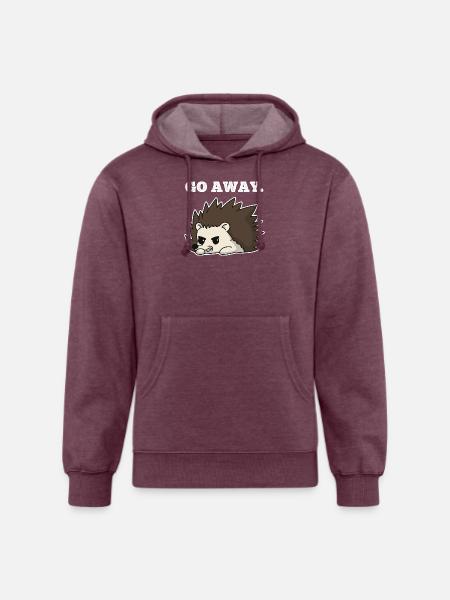 Go Away Porcupine - Unisex Organic Hoodie - heather burgundy