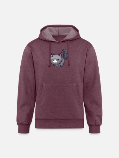 Grumpy Cat Messy Hair - Unisex Organic Hoodie - heather burgundy