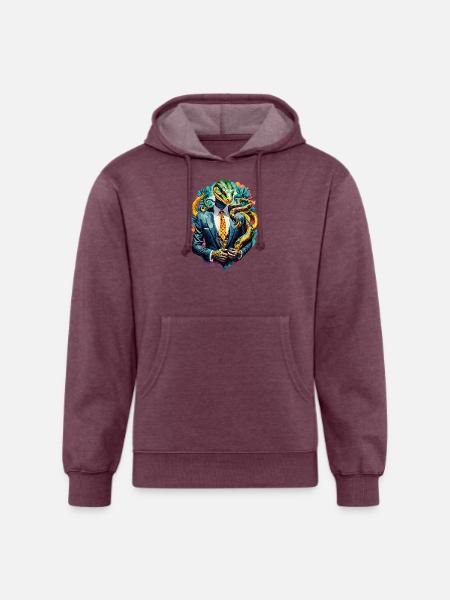 Snake in suit - Unisex Organic Hoodie - heather burgundy