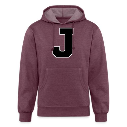 Varsity Letter J Athletic Alphabet Graphic - Unisex Organic Hoodie