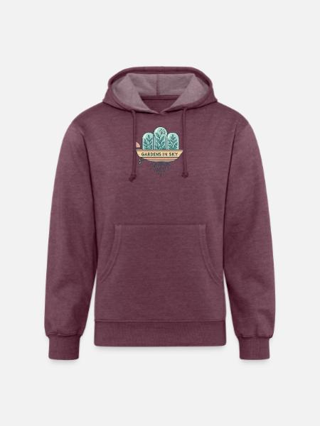 Gardens in Sky Terrarium Boat - Unisex Organic Hoodie - heather burgundy