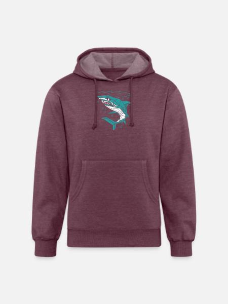 Polygon Shark - Unisex Organic Hoodie - heather burgundy