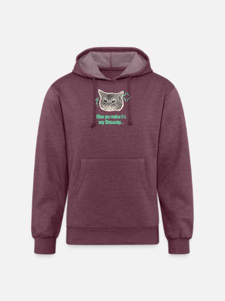 Wednesday Cat Halftone Meme - Unisex Organic Hoodie - heather burgundy