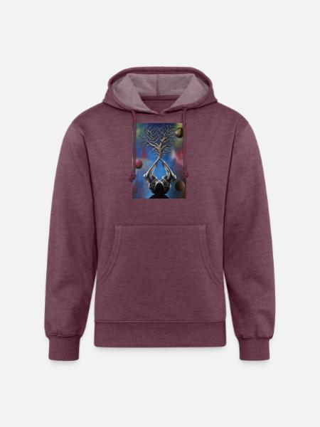 SURREAL PAINTING - Unisex Organic Hoodie - heather burgundy