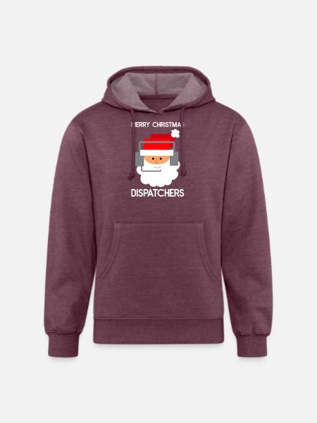 Merry Christmas 911 Dispatcher - Unisex Organic Hoodie - heather burgundy