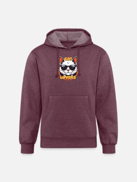 Cat lovers - Unisex Organic Hoodie - heather burgundy