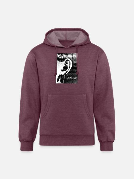 Echo Ear Blessing Halftone Art - Unisex Organic Hoodie - heather burgundy