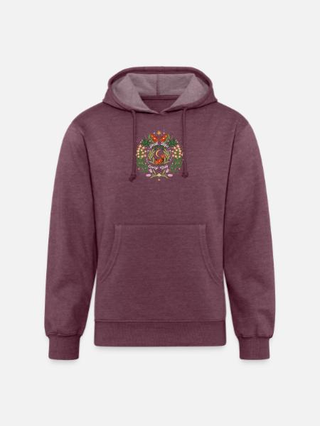 Magical garden in moonlight - Unisex Organic Hoodie - heather burgundy