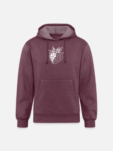 Strawberry Fruit Berries - Unisex Organic Hoodie - heather burgundy