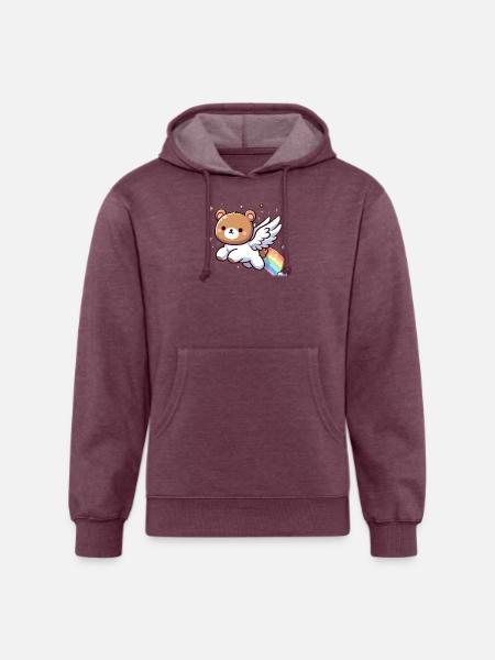 Pegasus Bear - Unisex Organic Hoodie - heather burgundy