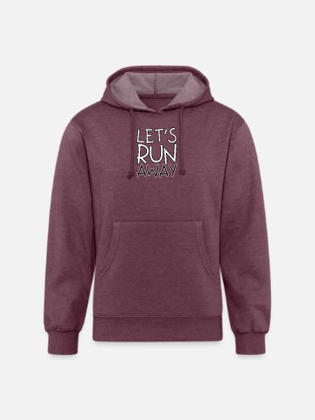 Let's run away - Unisex Organic Hoodie - heather burgundy