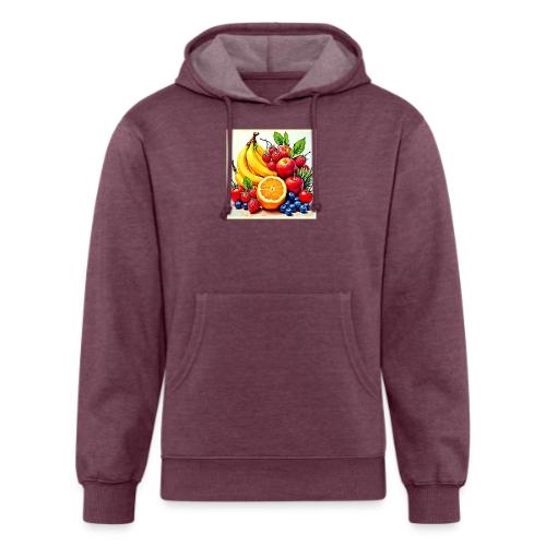 Vibrant Fresh Fruit Delight Design - Unisex Organic Hoodie