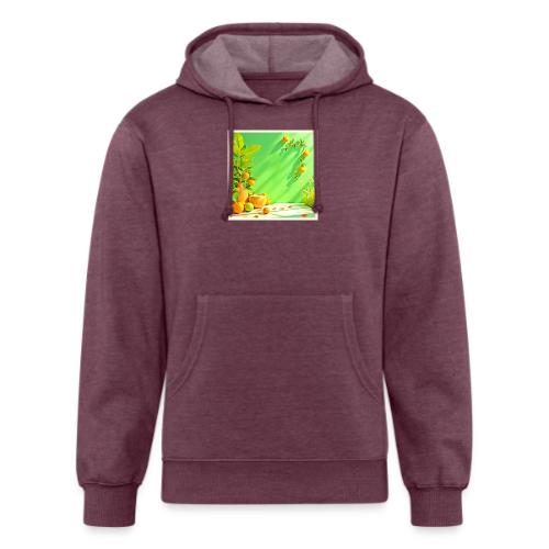 Vibrant Orange Green Still Life Design - Unisex Organic Hoodie
