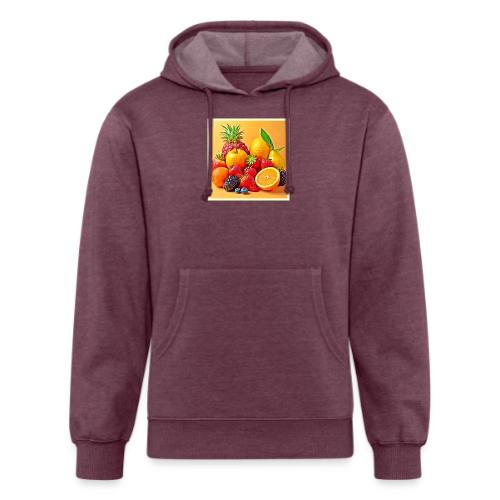 Fresh Bounty: Vibrant Fruit Harvest Art - Unisex Organic Hoodie