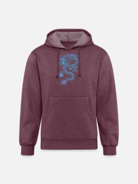 chinese dragon - Unisex Organic Hoodie - heather burgundy
