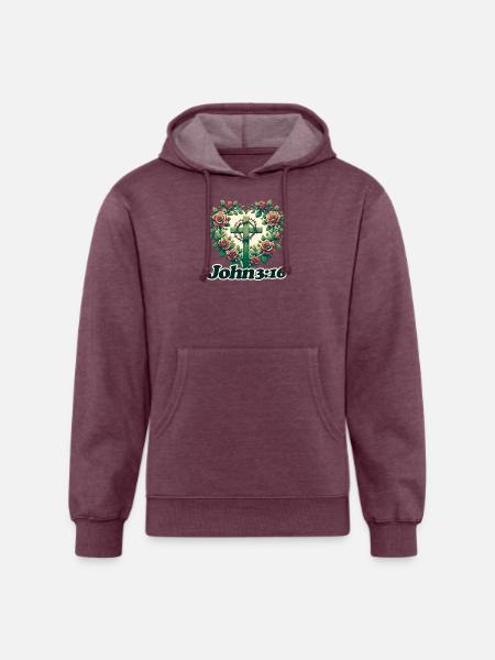 John 3:16 - Unisex Organic Hoodie - heather burgundy