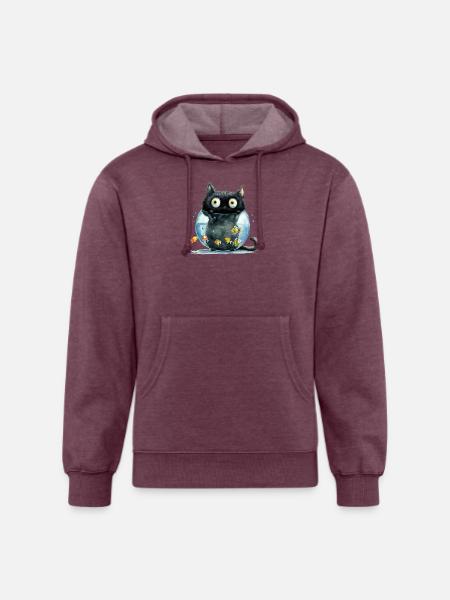 Funny Cat - Unisex Organic Hoodie - heather burgundy