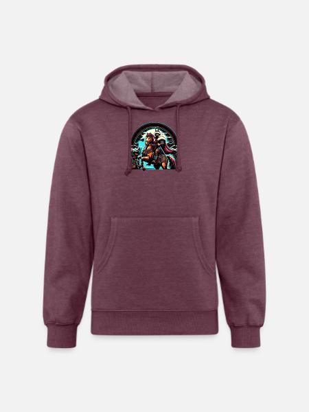 Warrior Horseman Art - Unisex Organic Hoodie - heather burgundy